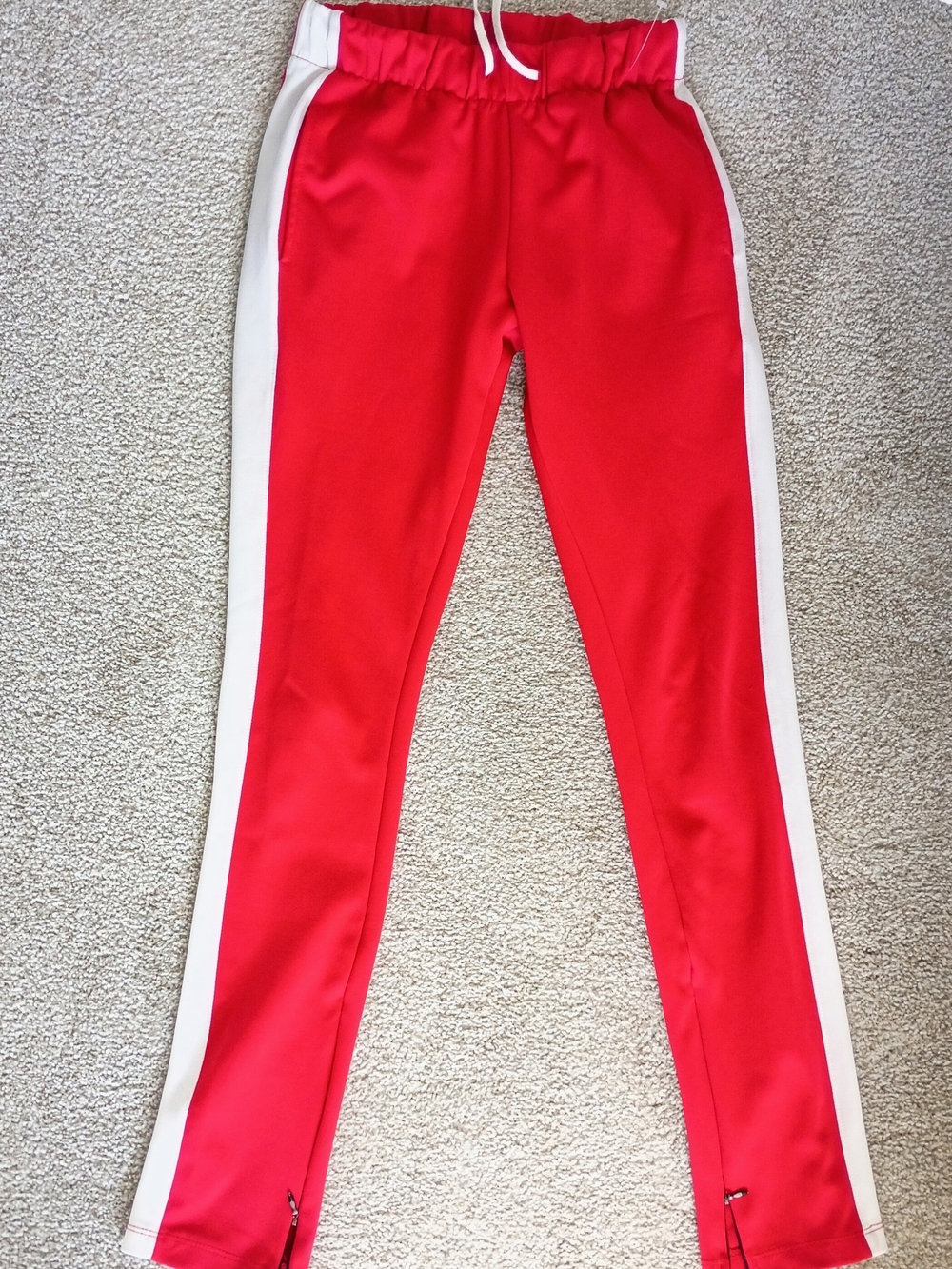 EPTM.  Men's Track Pants with White Side Stripes/ Zipper Small